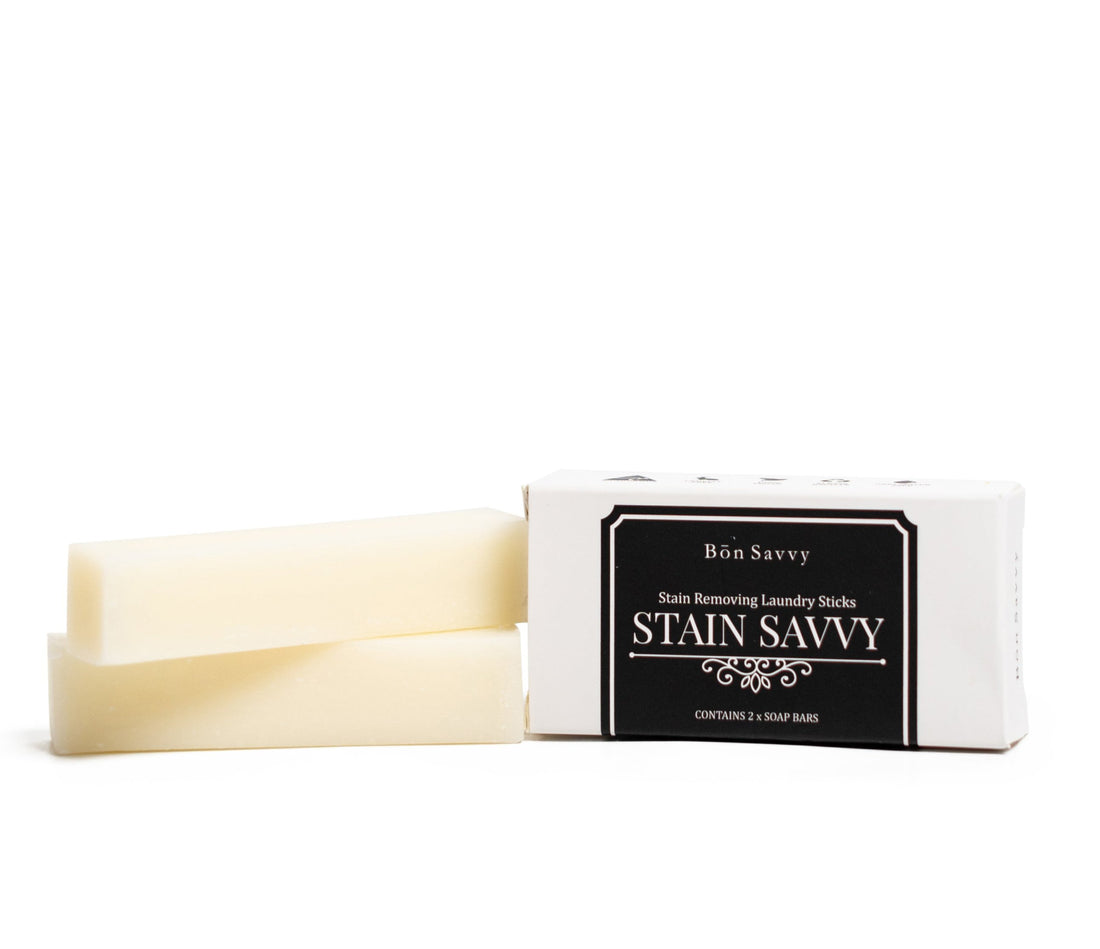 Stain Savvy | Natural Stain Remover Laundry Stick That Outsmarts Stains (2 Sticks per Pack, 60g)