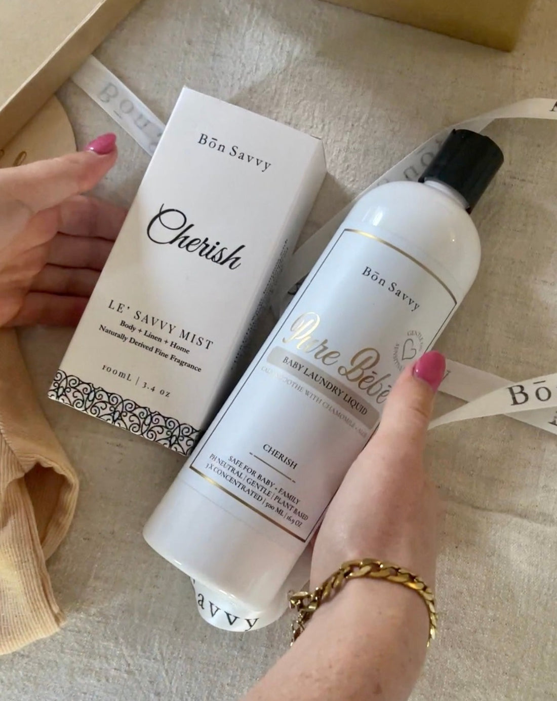 Pure Bébé & Cherish Duo: Luxe Calming Baby Laundry Detergent and Linen Spray Set