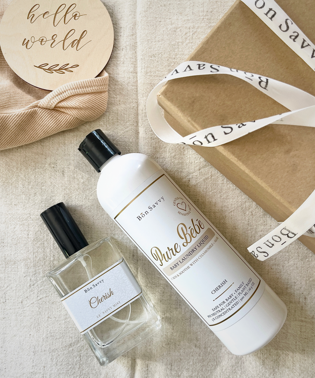 Pure Bébé & Cherish Duo: Luxe Calming Baby Laundry Detergent and Linen Spray Set