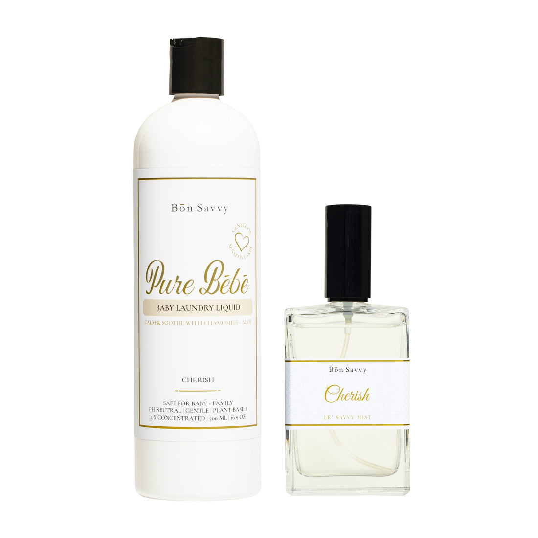 Pure Bébé & Cherish Duo: Luxe Calming Baby Laundry Detergent and Linen Spray Set